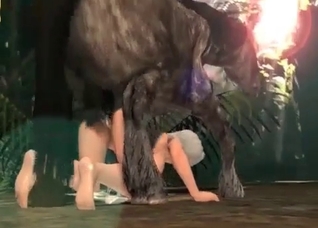 3D stallion and obedient blonde